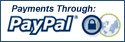 Payments through PayPal logo with lock.